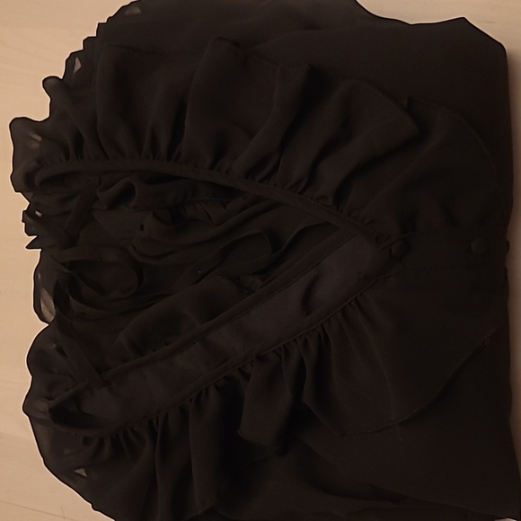 NWOT ASOS DESIGN Button Through Ruffle Front Tiered Black V-neck Maxi Dress - Picture 14 of 14